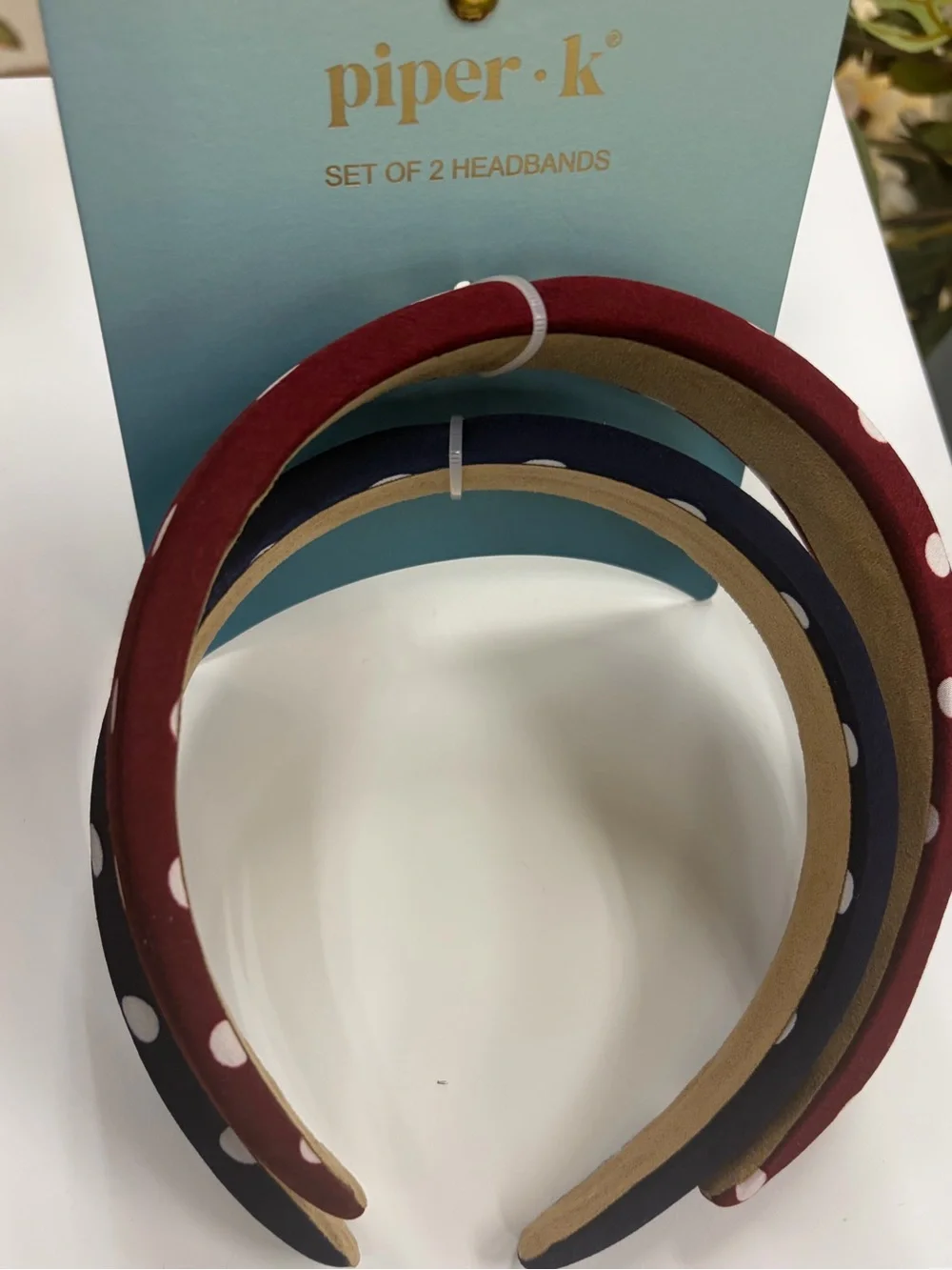 NWT ⚜️🖤⚜️ PIPER K Polka Dot Headband Set of 2